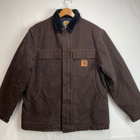 Carhartt Other - VTG Carhartt RN14806 Coat Mens Medium Brown Duck Canvas Corduroy Collar Jacket